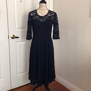 Plus Size Lace cocktail dress Navy